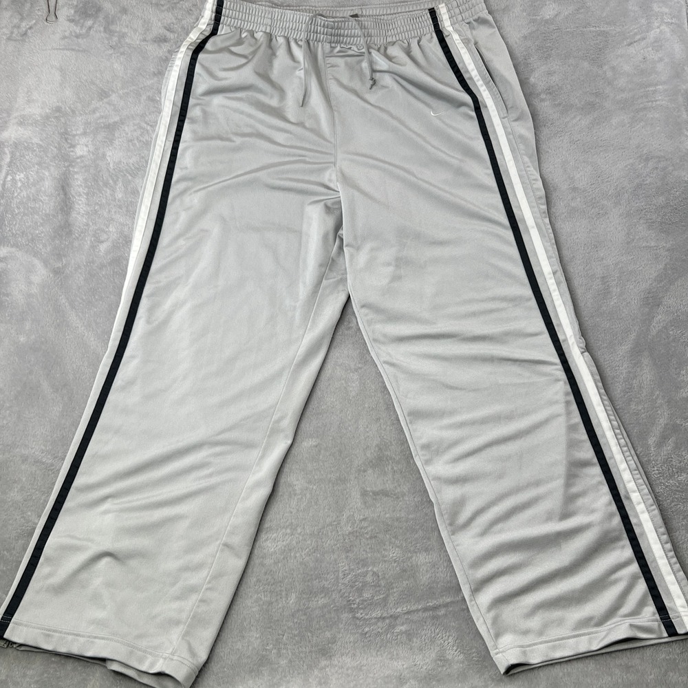 Nike Y2K Baggy Side Stripe Track Pants XL Gray Men Streetwear Retro Sportswear